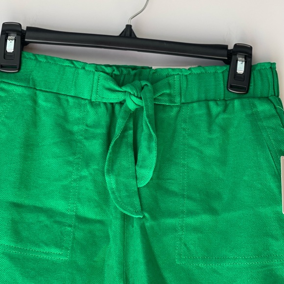 Jules & Leopold Womens Casual Shorts Green Stretch Waist Tie Closure Pockets, XS - Picture 2 of 7